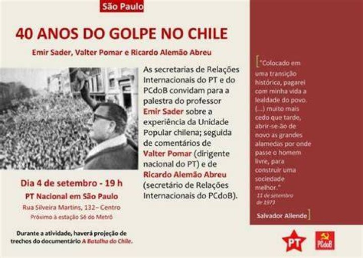 40 anos do golpe no Chile Fidel Castro amigo ou muy amigo de Allende