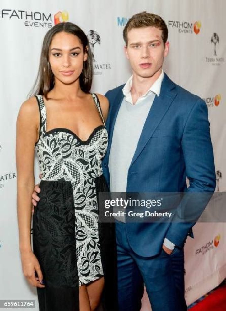 Actors Hannah Gottesman and Oliver Stark arrive for the Fathom Events