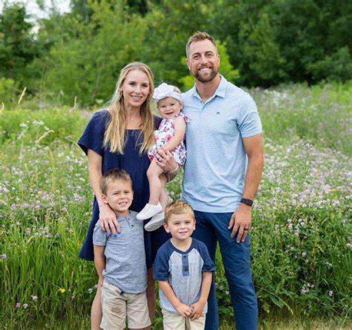 Adam Theilen spending family time with his wife Caitlin and children.
