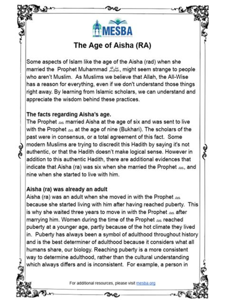 Age of Aisha (RA) Part 1 Mohammed Hijab YouTube