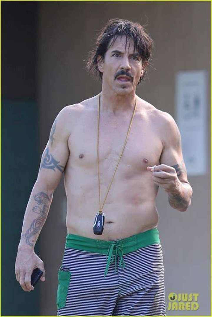 Anthony Kiedis on a shirtless jog after discussing Red Hot Chili