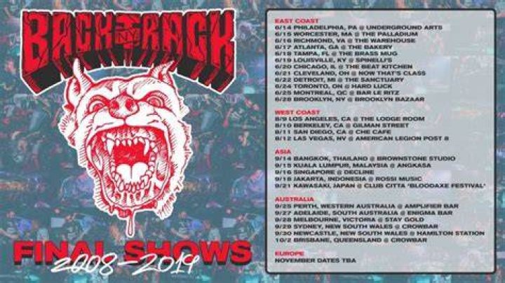 BACKTRACK announce breakup; announce farewell shows