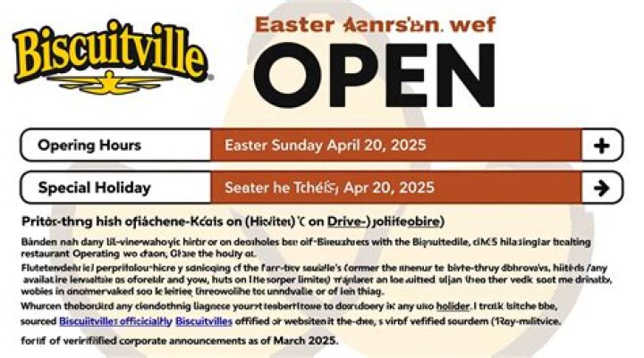 Biscuitville Holiday Hours Open & Close