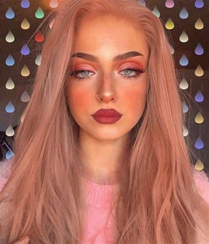 Coral Doll Pastel Pink Long Wavy Synthetic Lace Front Wig Long wigs