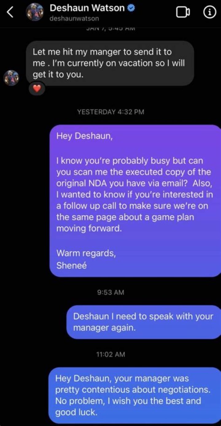 Deshaun Watson Text Masseuse / Wqtdbdptbgtvim Lawyer tony buzbee