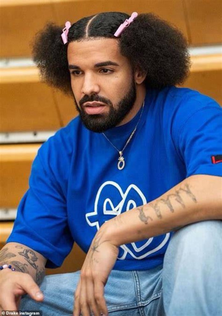 Drake shares new hairstyle with side buns and pink clips on Instagram