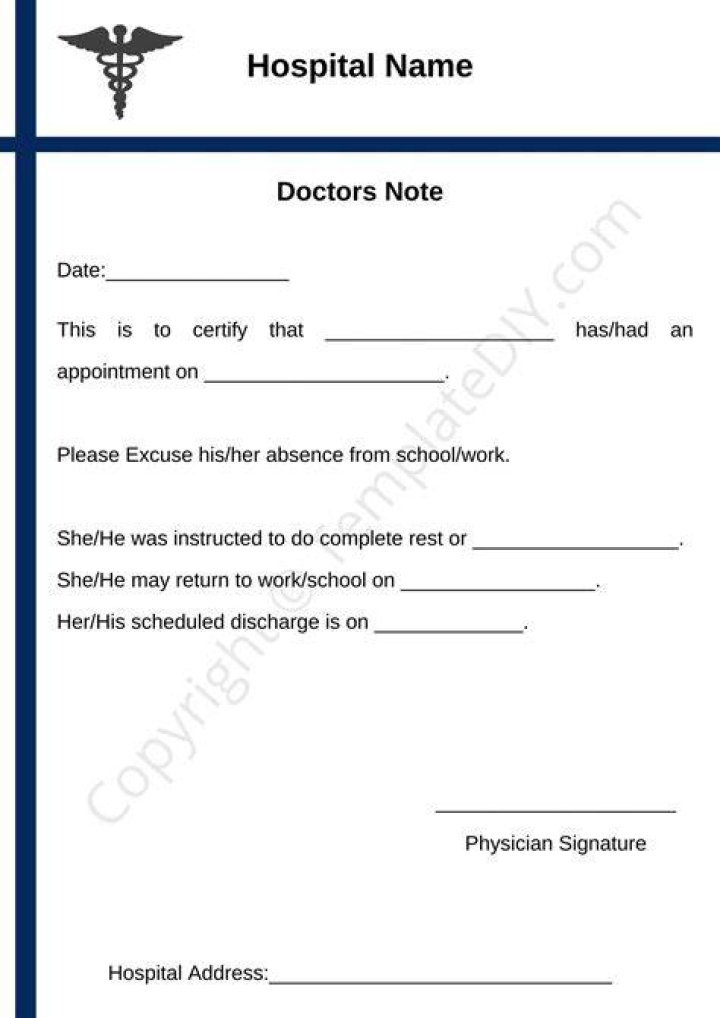 Fake doctors note