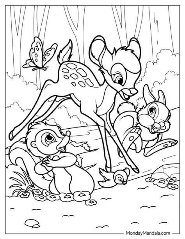 Gambar Bambi Coloring Pages 3 Disney Book Thumper Bunny di Rebanas