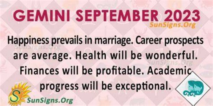 Gemini September 2023 Monthly Horoscope Predictions