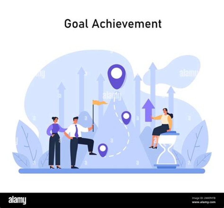 Goal achievement concept in flat style Royalty Free Vector