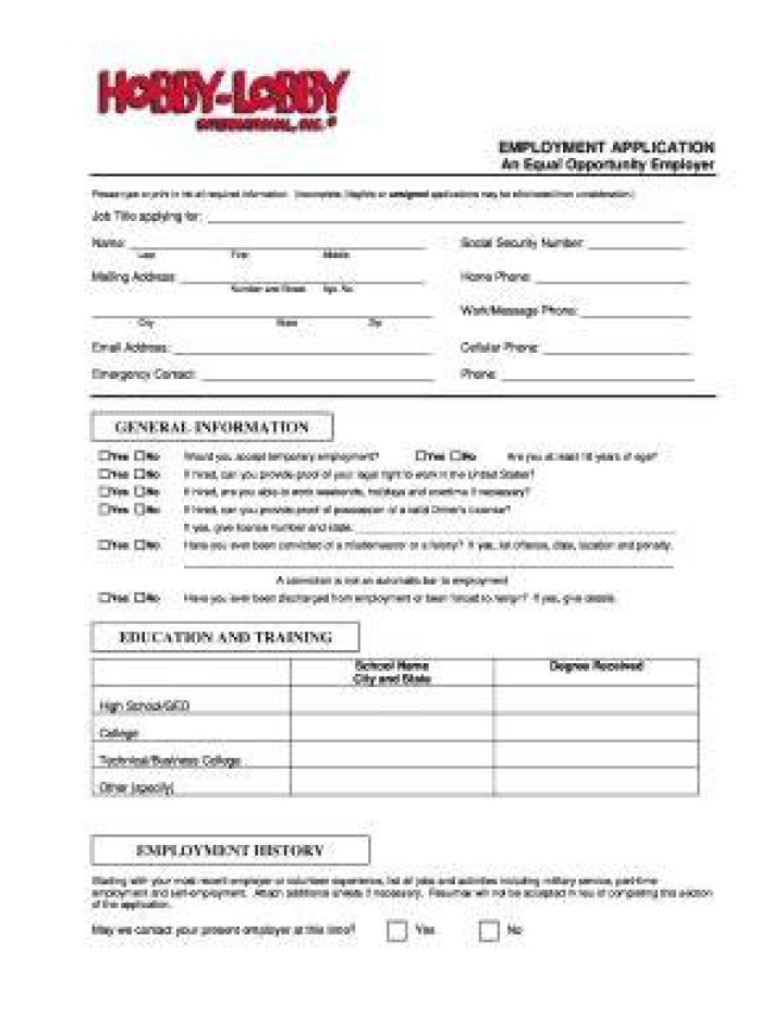 hobby lobby application guide