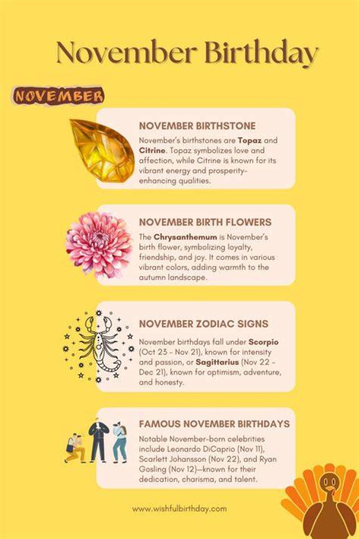 IF YOUR BIRTHDAY IS NOVEMBER 11, then you are likely a person who is flexible, creative and sensitive.