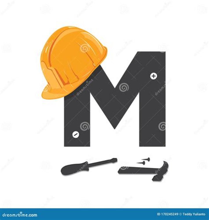Initial letter M construction logo design concept 8929589 Vector Art at