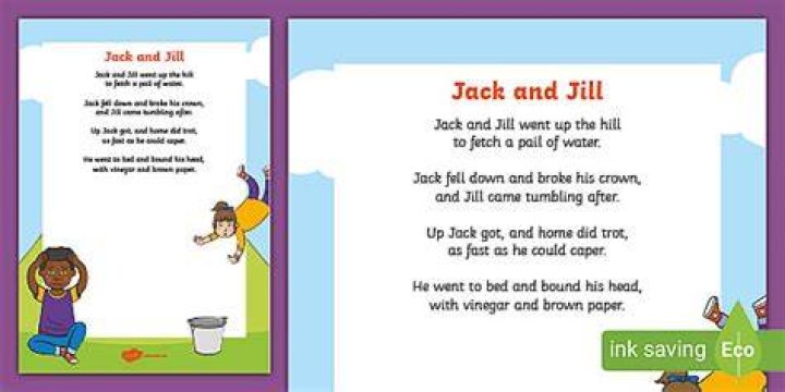 Jack And Jill Nursery Rhyme With Lyrics Popular English Rhymes For