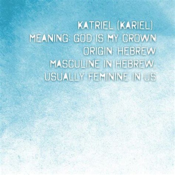 Kariel (Katriel) meaning Meant to be, Names with meaning