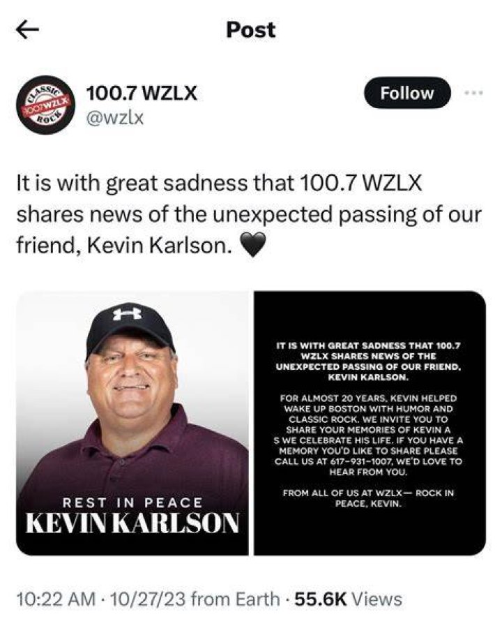 Kevin Carlson WZLX Death, Kevin Carlson Obituary, How Kevin Carlson
