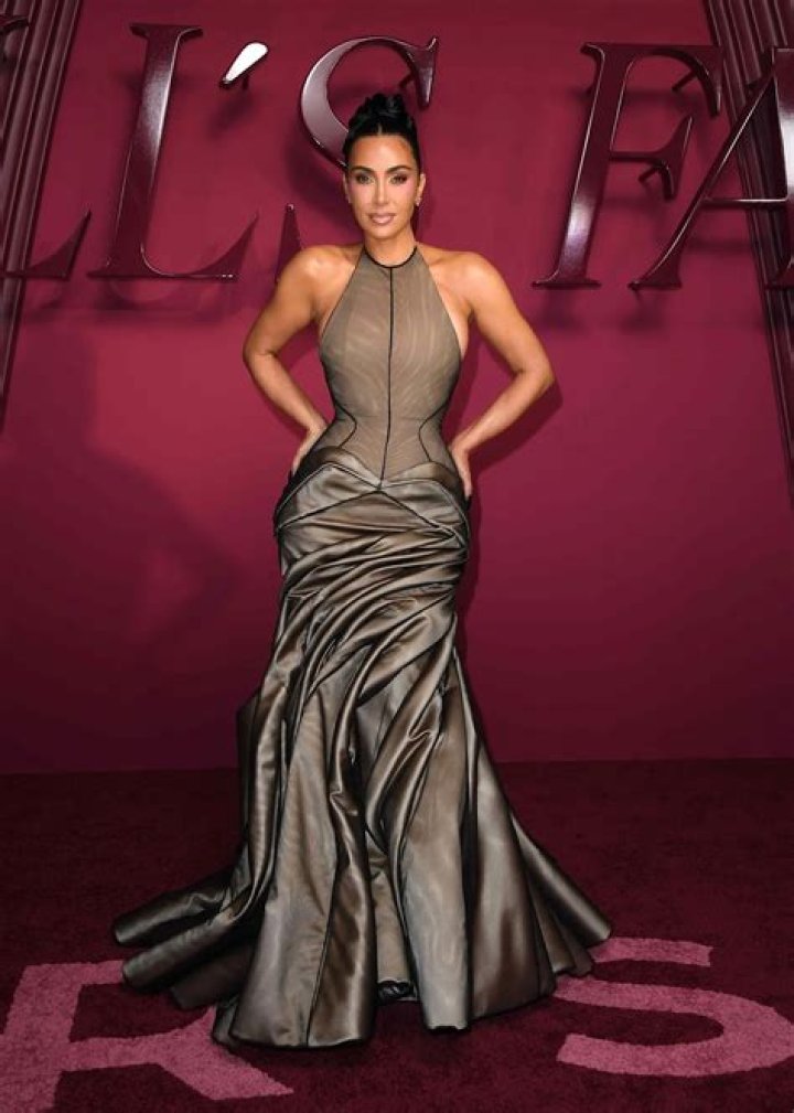 Kim Kardashian Rocks Red Gown at Marine Corps Ball Us Weekly