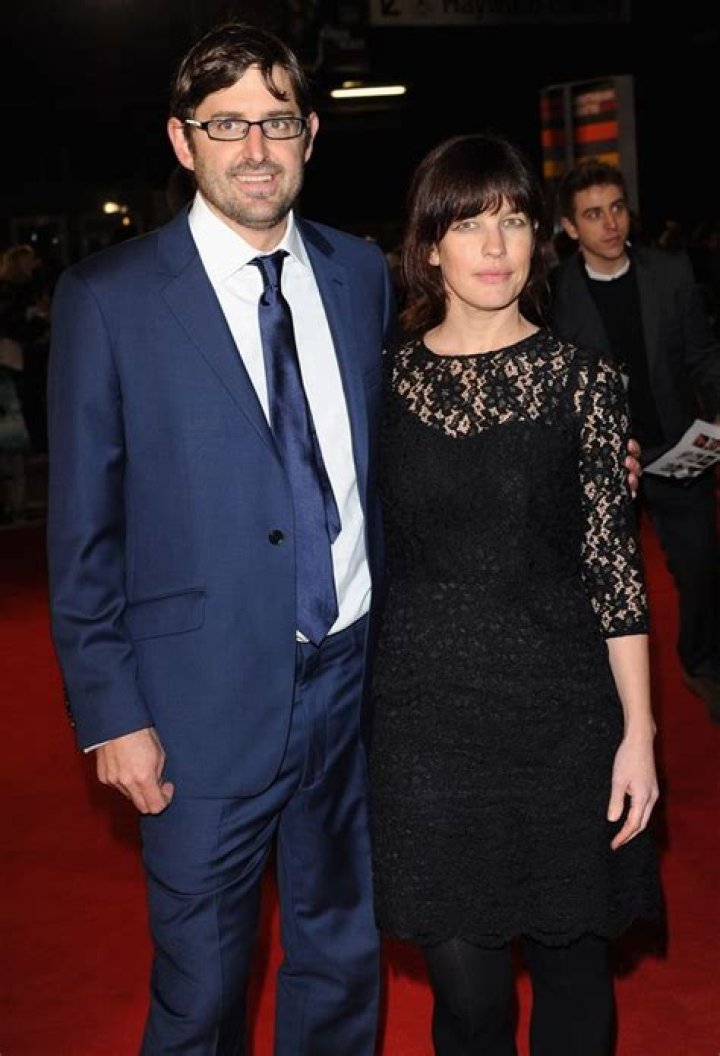 Louis Theroux and his wife Nancy Strang outside the home of Jonathan