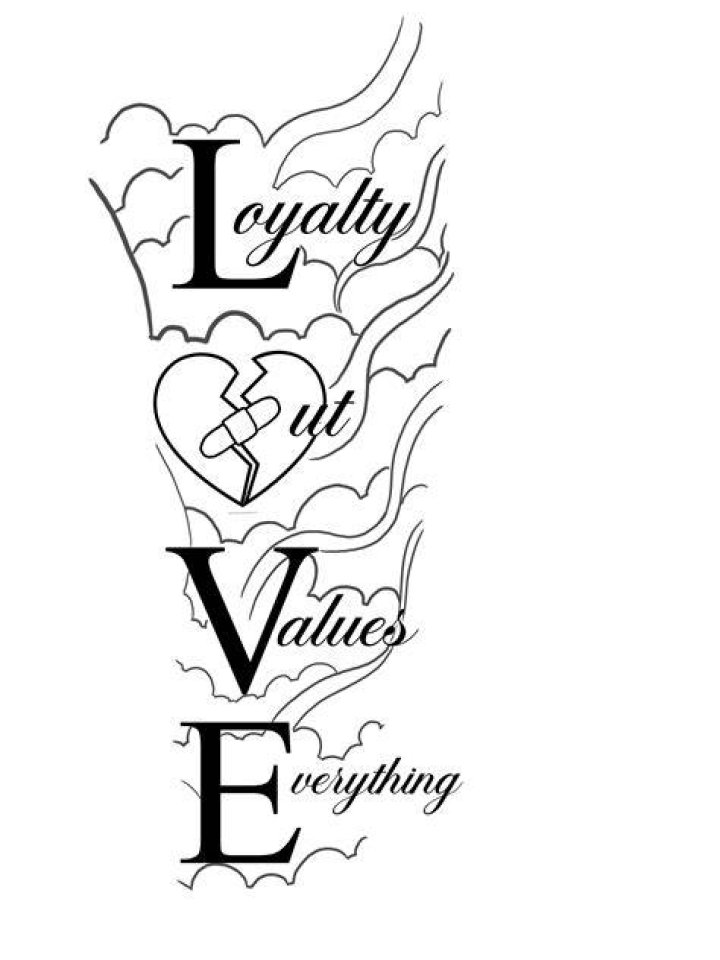 Love Loyalty Out Values Everything Tattoo