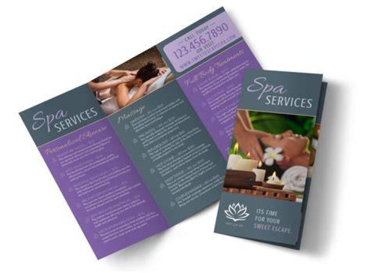 Massage Spa Services Offered TriFold Brochure Template