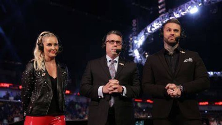Michael Cole, Renee Young and JBL at The Famous Las Vegas sign in Las