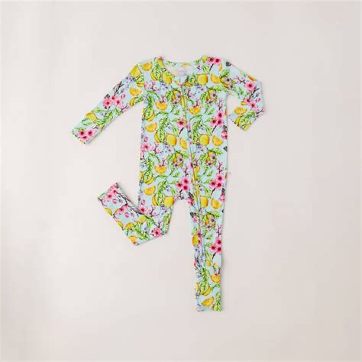 Muse Threads Lemon Sakura Zip Convertible Footie Blossom