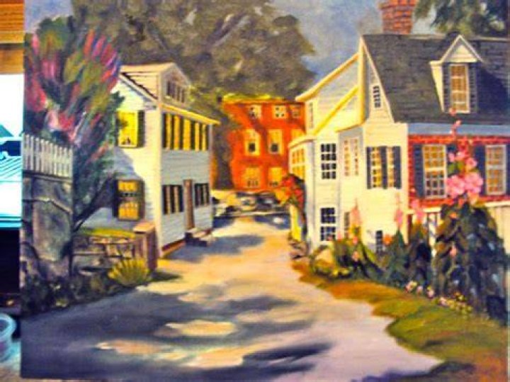 New England Setting; Much detail. Really enjoy painting it! Painting