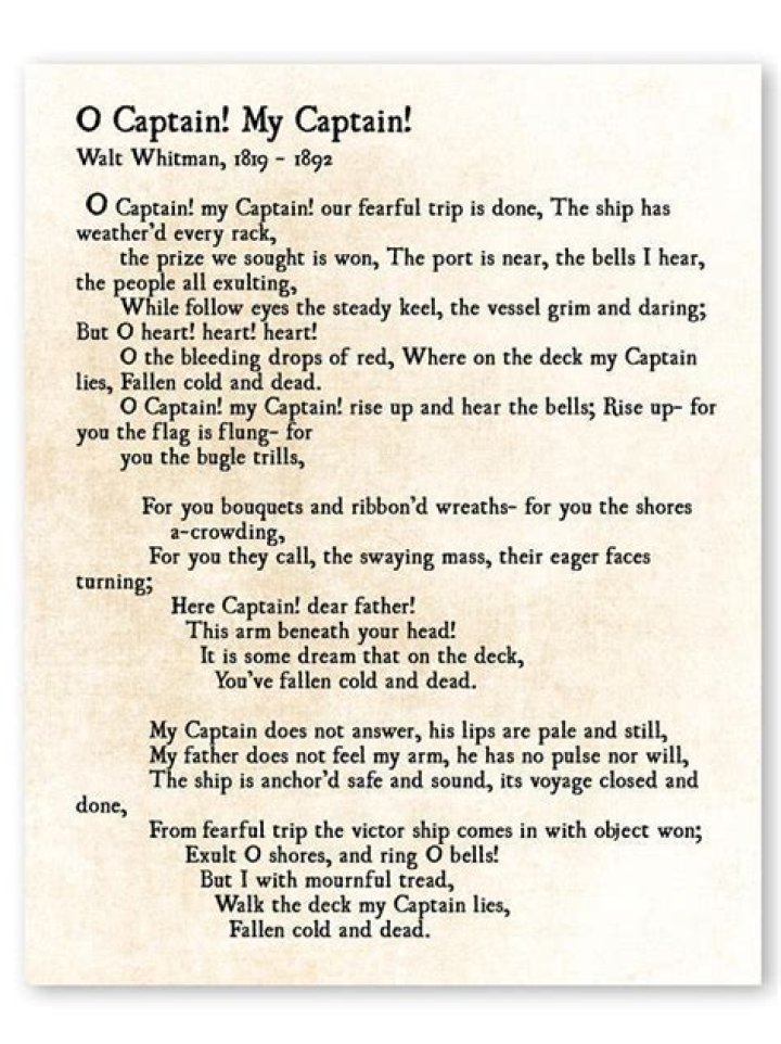 Oh Captain My Captain, Poetry Reading, Dead Poets Society, Forever