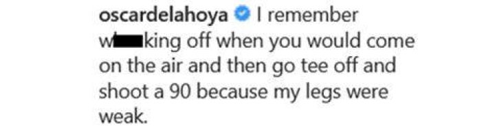 Oscar DeLaHoya Leaves Lewd Comment For Holly Sonders On Instagram