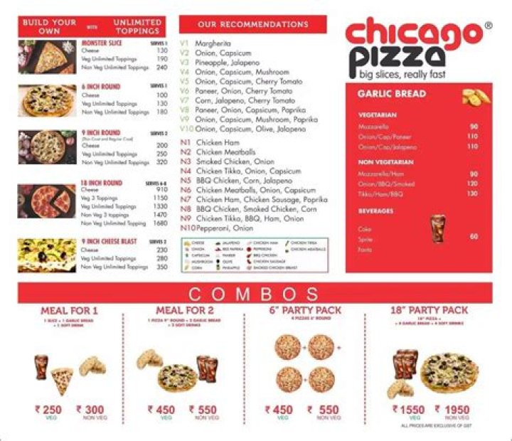 Our Menu Chicago Pizza And Oven Grinder Co.