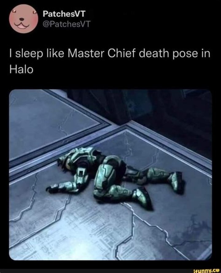 PatchesVT 🥃🐻 PreDebut Arc🌟's tweet "I sleep like Master Chief death