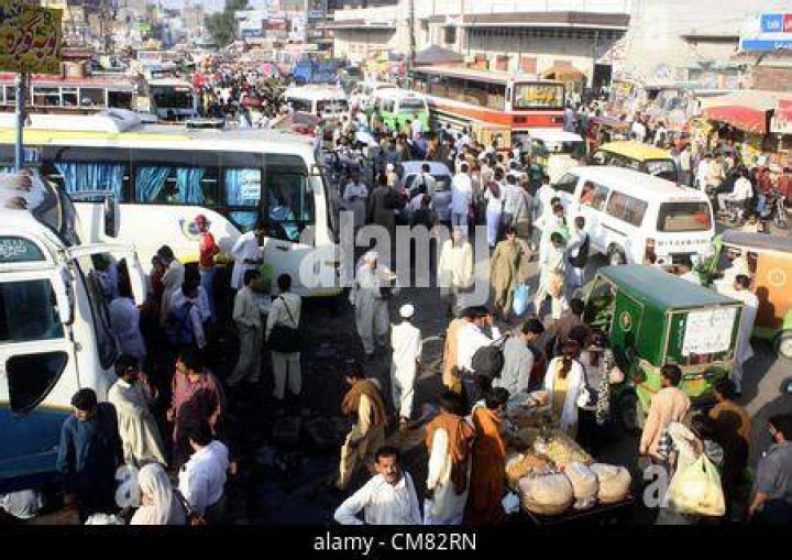 People gather at Lari Adda to board on passenger bus as they are going
