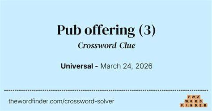 Pub offering, for short crossword clue answer