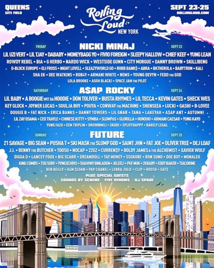 Rolling Loud NYC lineup (WuTang, AAP Rocky, Meek Mill, Travis Scott