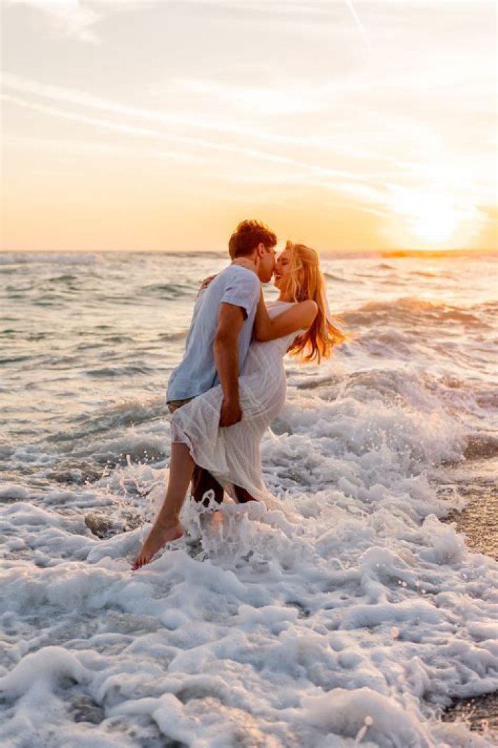 Romantic Beach Engagement Photos