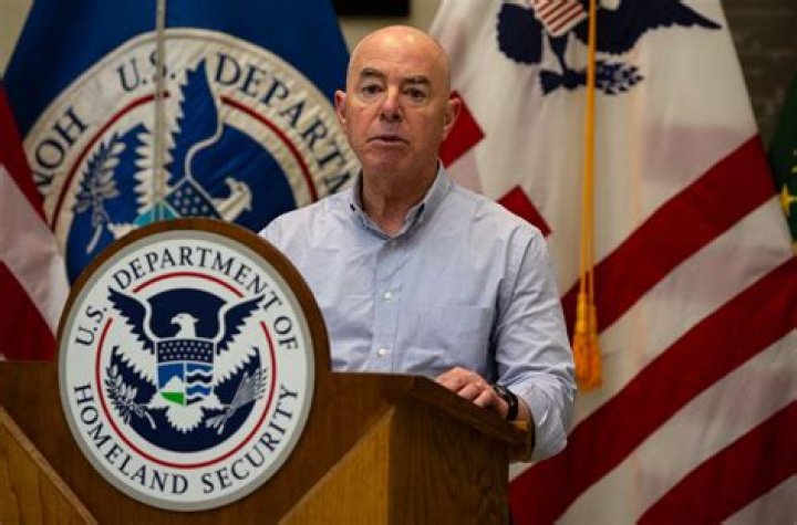 Secretary of Homeland Security Alejandro Mayorkas and his wife Tanya