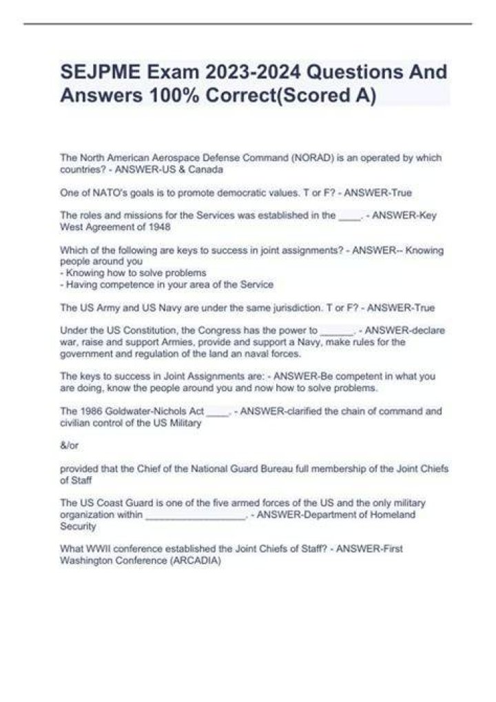 SEJPME Final Exam Answers Scored 100 2021
