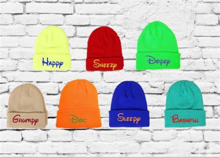 Seven Dwarf Hats Custom Embroidery Beanie 7 Dwarfs Hats Your Etsy