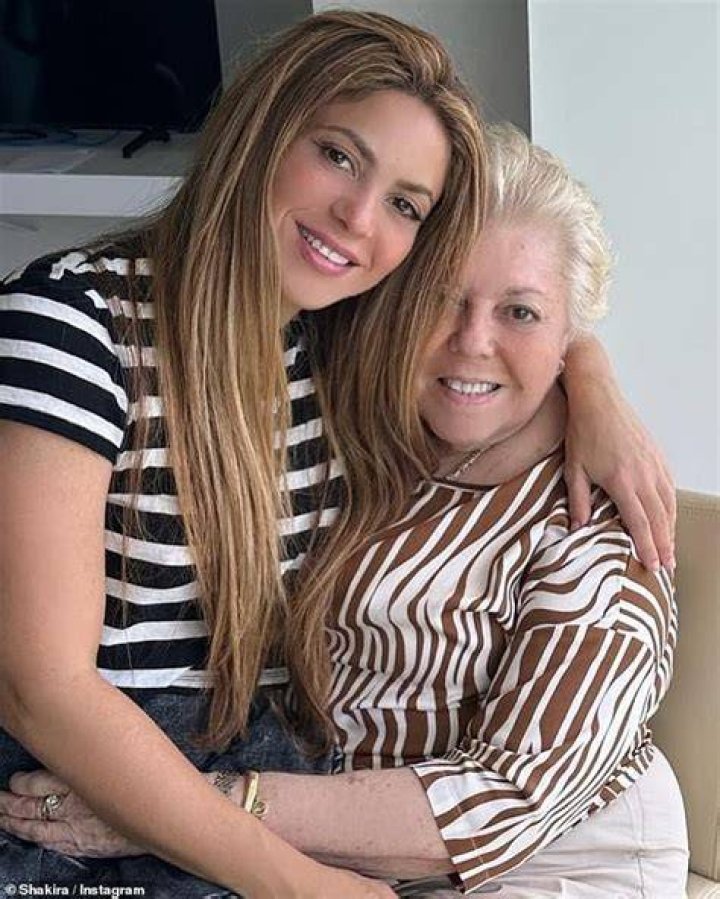 Shakira with her mother Nidia del Carmen Ripoll Torrado and Guest Stock