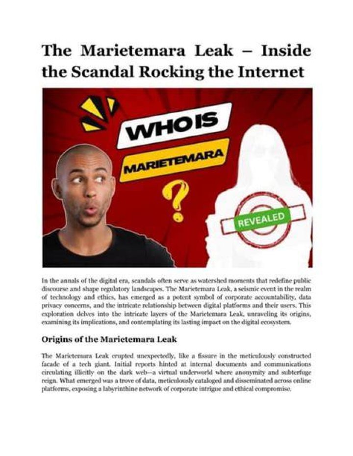 The Marietemara Leak A Scandal Shaking the