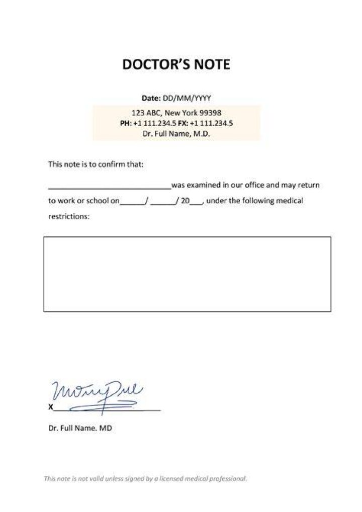 Two doctors notes