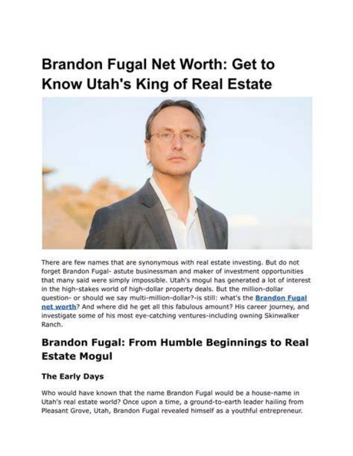 Who Is Brandon Fugal? Know About The Owner Of Skinwalker Ranch