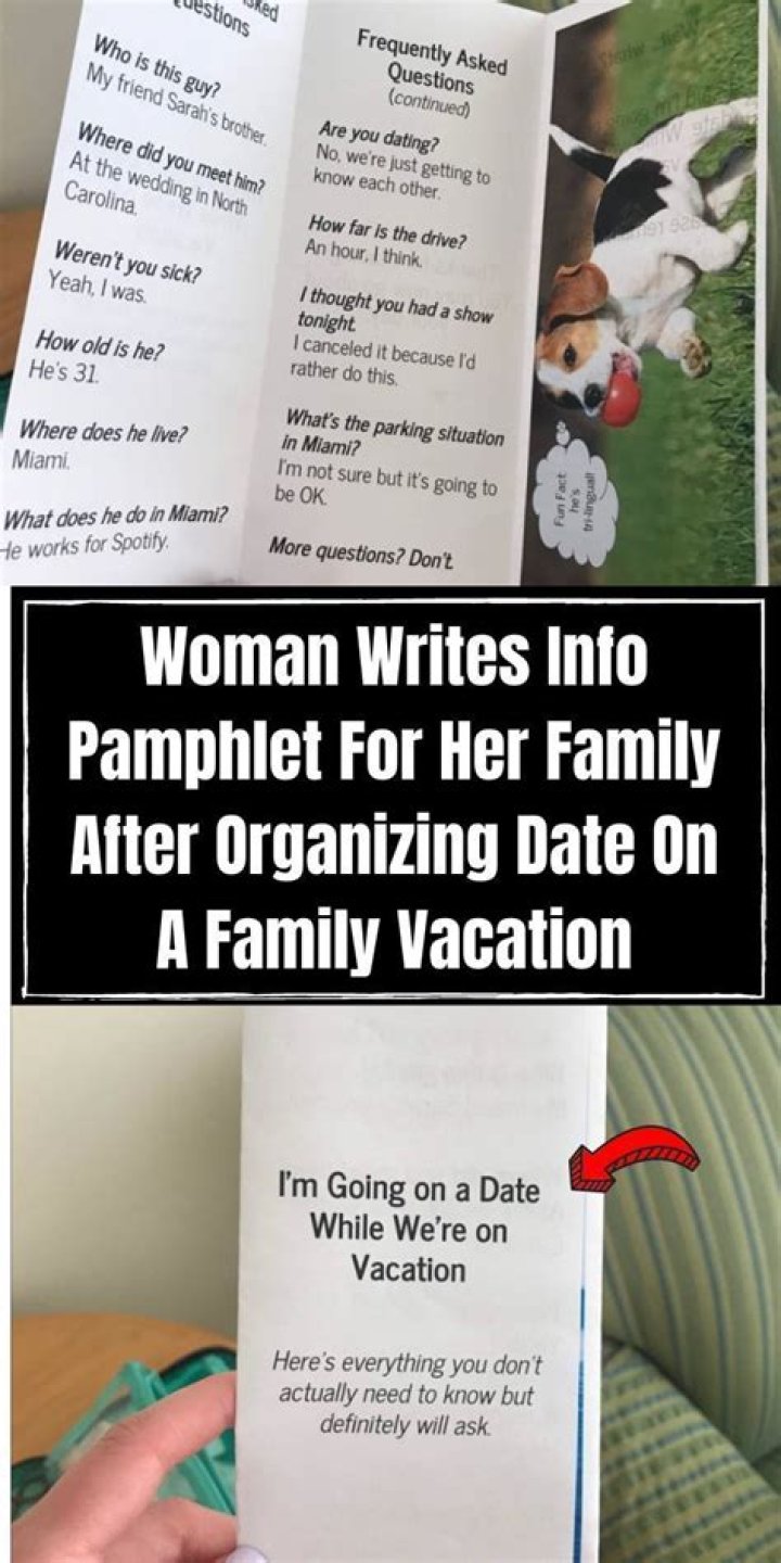 Woman Writes Info Pamphlet For Her Family After Organizing Date On A