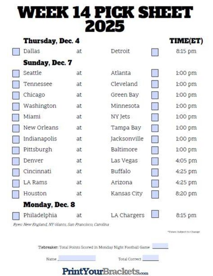 Your Week 14 NFL Announcing Schedule (Gus Johnson appears!)